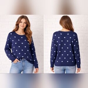 old navy charisma style navy heart print sweater medium